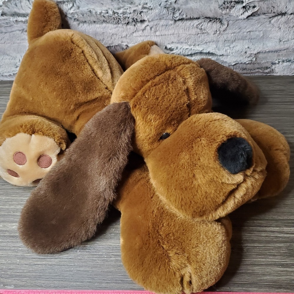 Balloon Club‎ Brown Plush 18" Stuffed Puppy Dog Floppy Ears Laying Stitched Paws